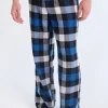 West49 Mens Blue Plaid Pajama Bottoms