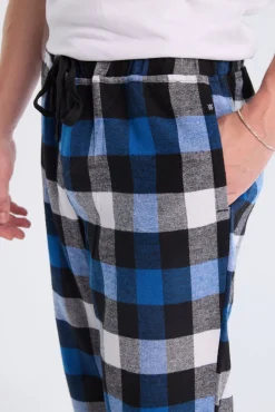 West49 Mens Blue Plaid Pajama Bottoms