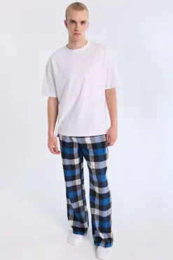 West49 Mens Blue Plaid Pajama Bottoms