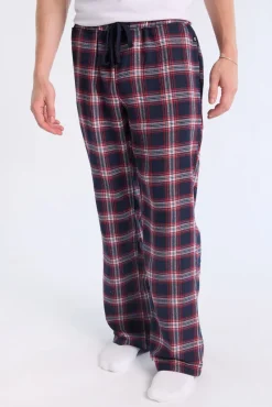 West49 Mens Navy Plaid Pajama Bottoms