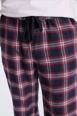 West49 Mens Navy Plaid Pajama Bottoms