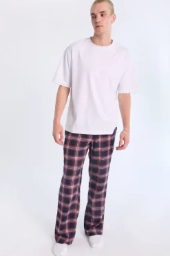 West49 Mens Navy Plaid Pajama Bottoms