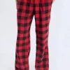 West49 Mens Red Plaid Pajama Bottoms