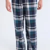 West49 Mens Teal Plaid Pajama Bottoms