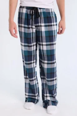West49 Mens Teal Plaid Pajama Bottoms
