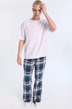West49 Mens Teal Plaid Pajama Bottoms