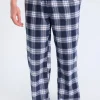 West49 Mens White Plaid Pajama Bottoms