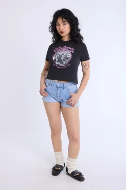 Womens Aerosmith Foil Graphic Baby Tee