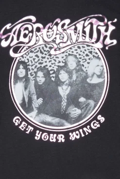 Womens Aerosmith Foil Graphic Baby Tee