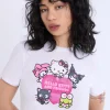 Womens Hello Kitty And Friends Glitter Baby Tee