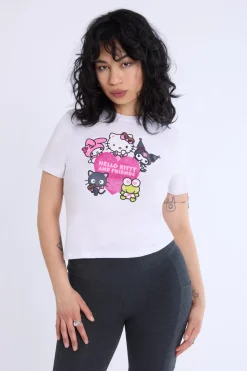 Womens Hello Kitty And Friends Glitter Baby Tee