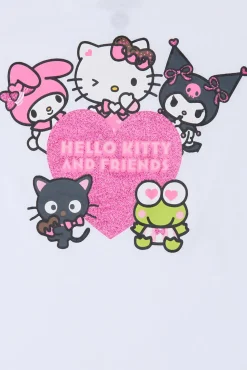 Womens Hello Kitty And Friends Glitter Baby Tee