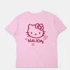 Womens Hello Kitty Face Flocking Boyfriend Tee