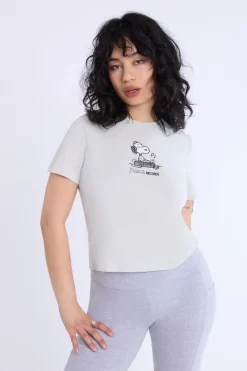 Womens Peanuts DJ Embroidered Tee