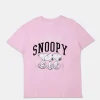 Womens Peanuts Snoopy Flocking Boyfriend Tee
