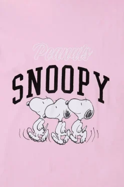 Womens Peanuts Snoopy Flocking Boyfriend Tee