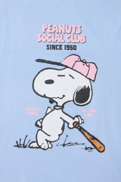 Womens Peanuts Social Club Puff Boyfriend Tee