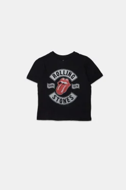 Womens Rolling Stones Glitter Baby Tee