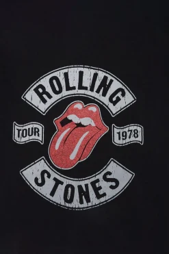Womens Rolling Stones Glitter Baby Tee