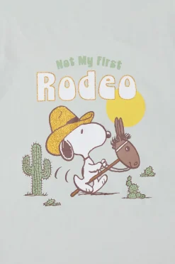 Womens Snoopy Rodeo Glitter Boyfriend Tee