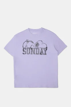 Womens Snoopy Sunday Foil Boyfriend Tee