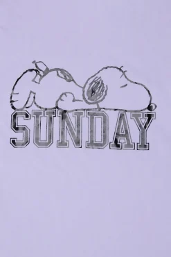 Womens Snoopy Sunday Foil Boyfriend Tee