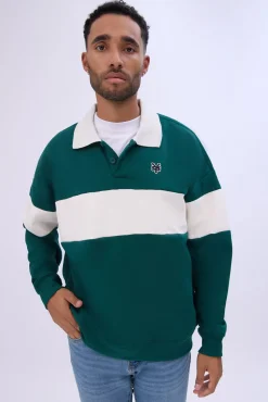 Zoo Yok Mens Colour Block Polo Sweatshirt