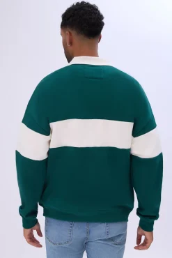 Zoo Yok Mens Colour Block Polo Sweatshirt