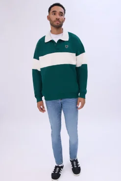 Zoo Yok Mens Colour Block Polo Sweatshirt