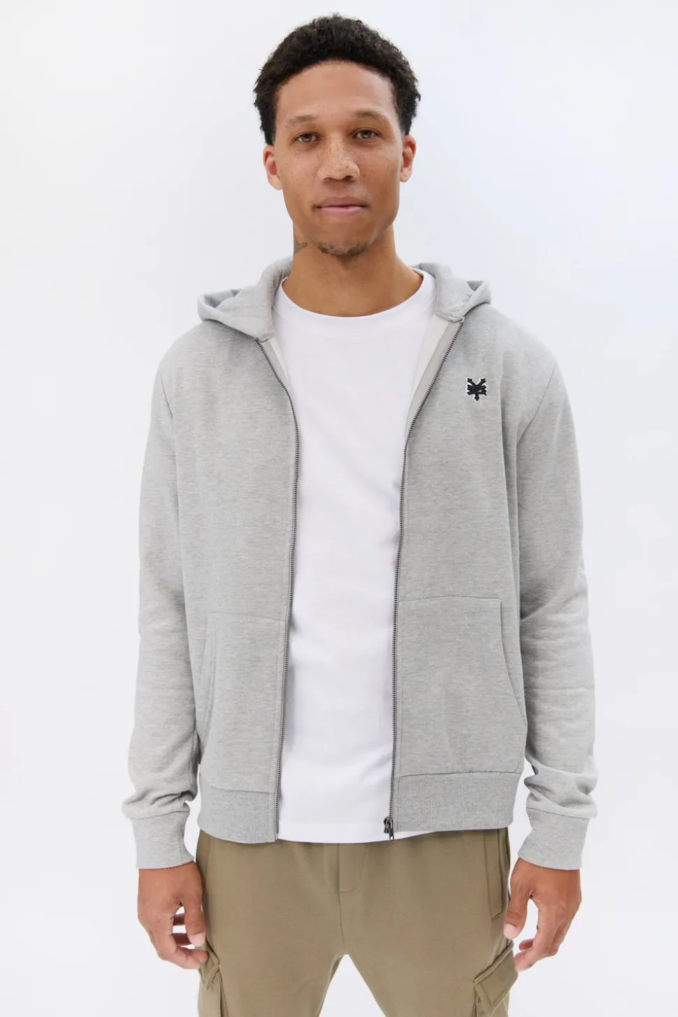 Zoo York Mens Embroidered Logo Zip-Up Hoodie