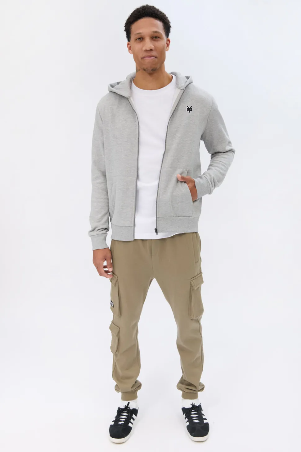 Zoo York Mens Embroidered Logo Zip-Up Hoodie