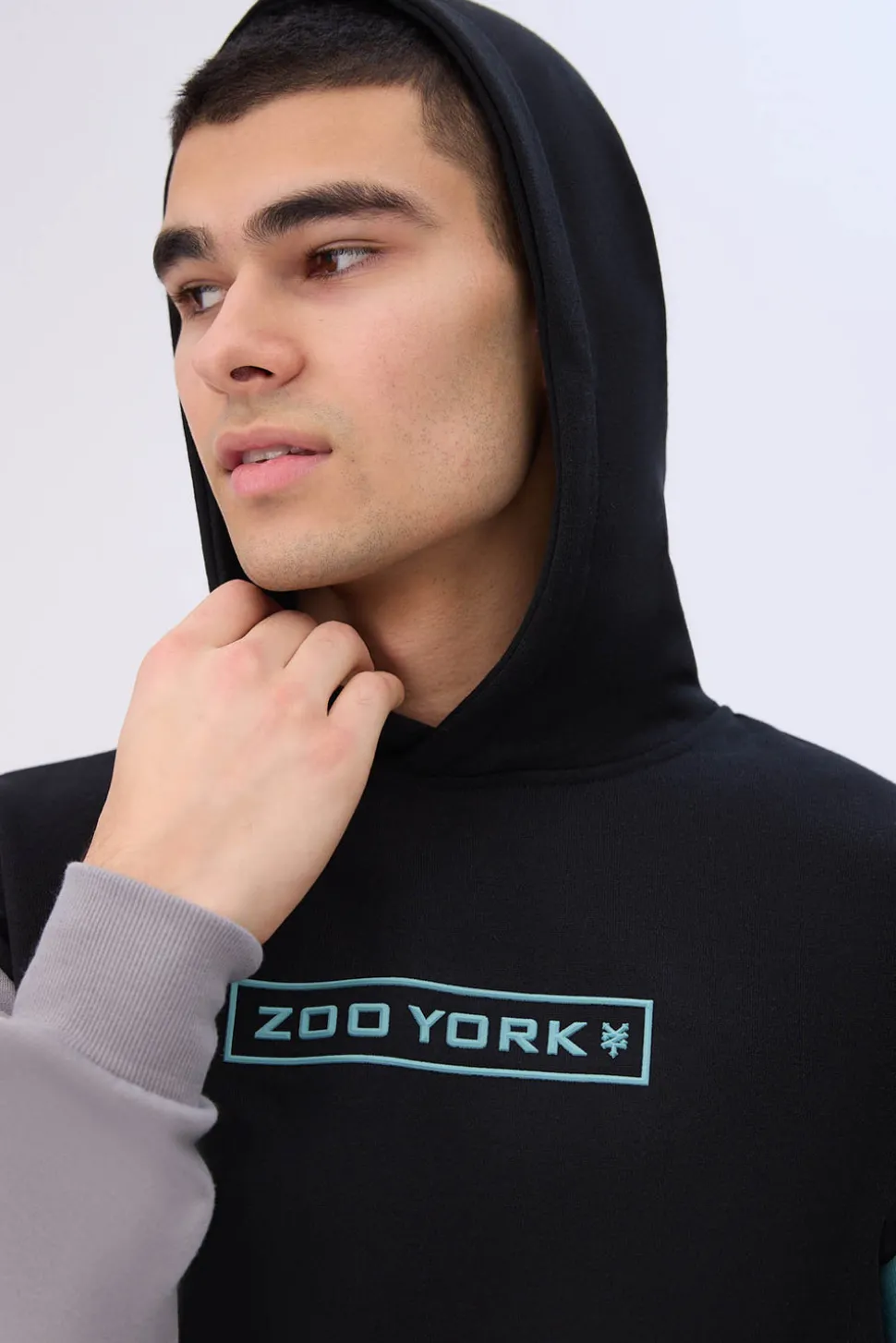 Zoo York Mens Logo Colour Block Hoodie