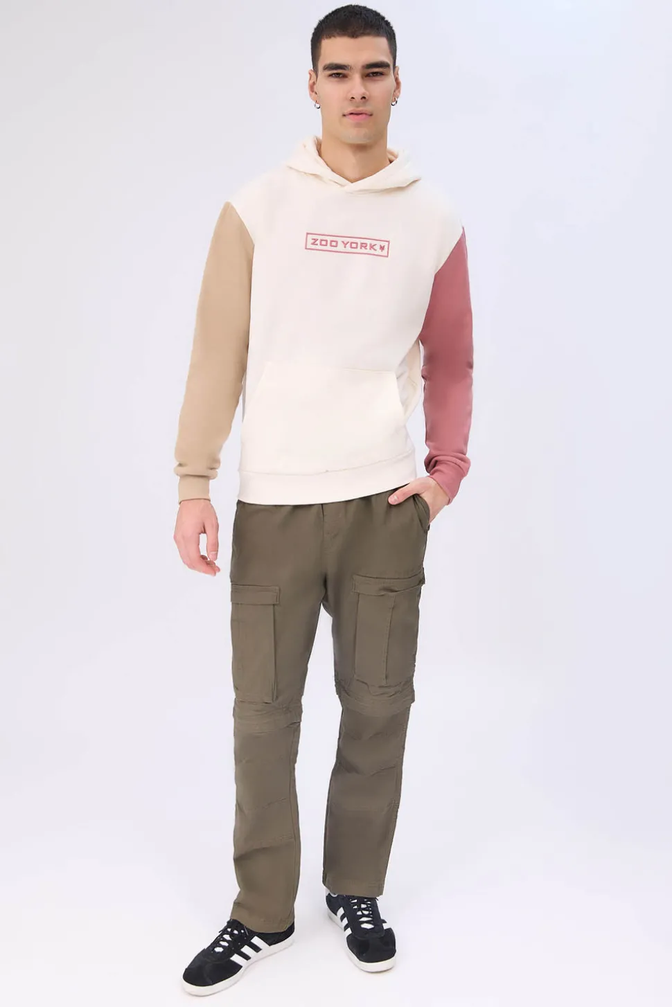 Zoo York Mens Logo Colour Block Hoodie