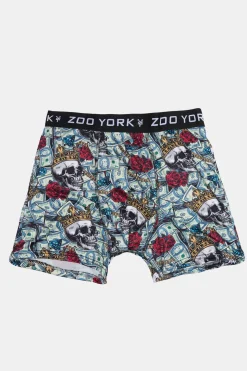 Zoo York Mens Money & Skulls Boxer Brief