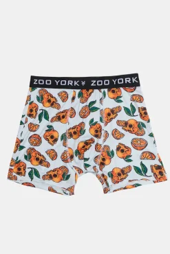 Zoo York Mens Orange Skulls Boxer Brief