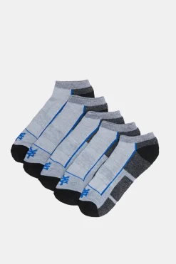 Zoo York Mens 5-Pack Athletic No Show Socks