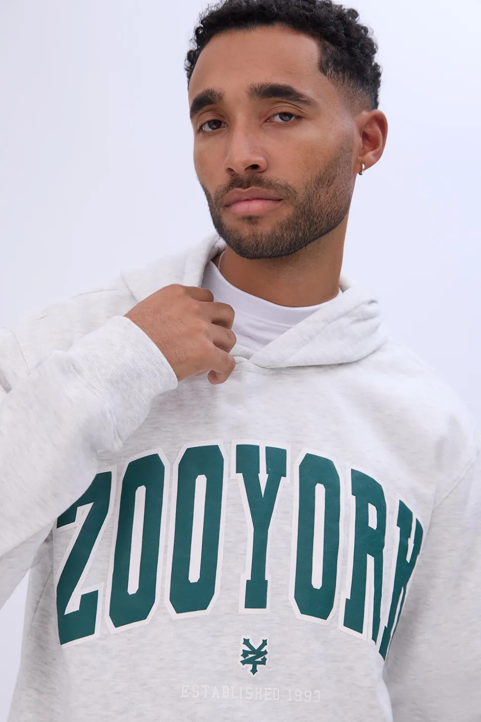 Zoo York Mens Varsity Puff Logo Hoodie