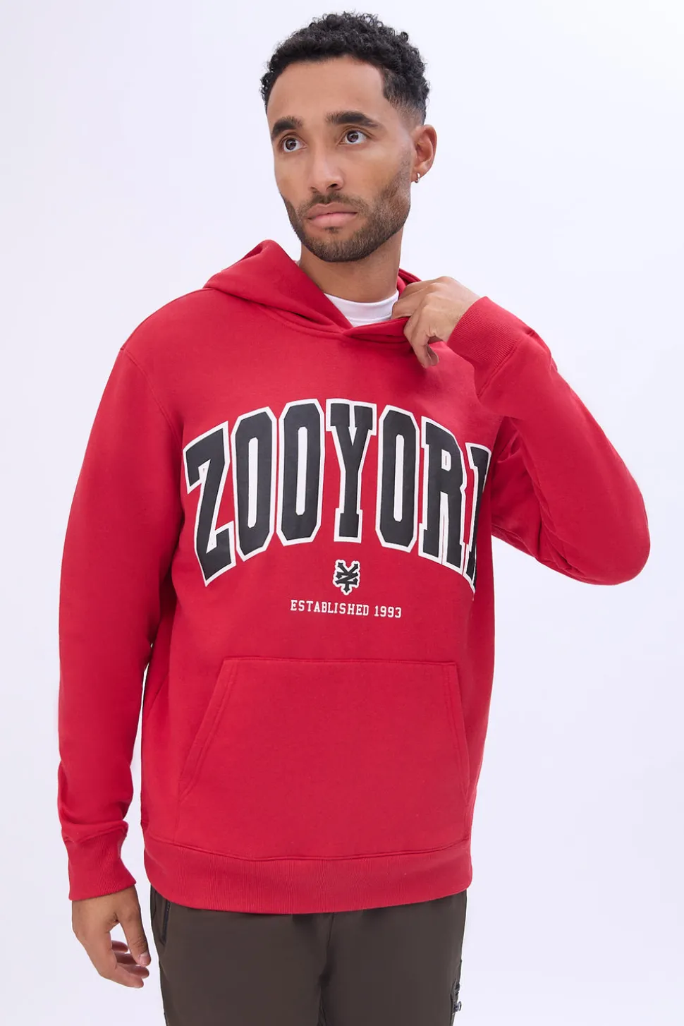 Zoo York Mens Varsity Puff Logo Hoodie