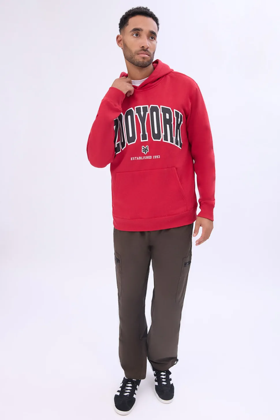 Zoo York Mens Varsity Puff Logo Hoodie