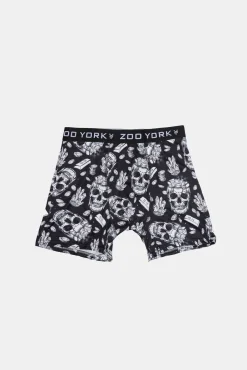 Zoo York Youth Black & White Skulls Boxer Brief