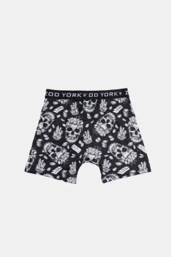 Zoo York Youth Black & White Skulls Boxer Brief